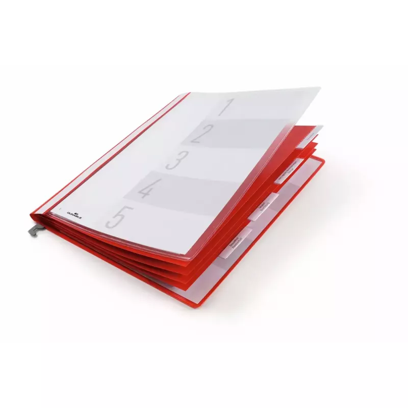 Įprastas dokumentų segtuvas Durable 255503 Plastikinis Raudonas Skaidrus 5 vnt.