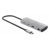 Manhattan USB-C dokas / šakotuvas su kortelių skaitytuvu, prievadai (x7): Ethernet, HDMI, USB-A (x3) ir USB-C (x2), su galios tiekimu (PD) 100 W – reikalingas išorinis USB-C įkroviklis (nepridedamas). Maitinamas per USB (nereikia išorinio maitinimo šaltinio), kai PD nenaudojamas.