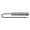 Manhattan USB-C dokas / šakotuvas su kortelių skaitytuvu, prievadai (x7): Ethernet, HDMI, USB-A (x3) ir USB-C (x2), su galios tiekimu (PD) 100 W – reikalingas išorinis USB-C įkroviklis (nepridedamas). Maitinamas per USB (nereikia išorinio maitinimo šaltinio), kai PD nenaudojamas.