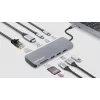 Manhattan USB-C dokas / šakotuvas su kortelių skaitytuvu, prievadai (x7): Ethernet, HDMI, USB-A (x3) ir USB-C (x2), su galios tiekimu (PD) 100 W – reikalingas išorinis USB-C įkroviklis (nepridedamas). Maitinamas per USB (nereikia išorinio maitinimo šaltinio), kai PD nenaudojamas.