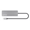 Manhattan USB-C dokas / šakotuvas su kortelių skaitytuvu, prievadai (x7): Ethernet, HDMI, USB-A (x3) ir USB-C (x2), su galios tiekimu (PD) 100 W – reikalingas išorinis USB-C įkroviklis (nepridedamas). Maitinamas per USB (nereikia išorinio maitinimo šaltinio), kai PD nenaudojamas.