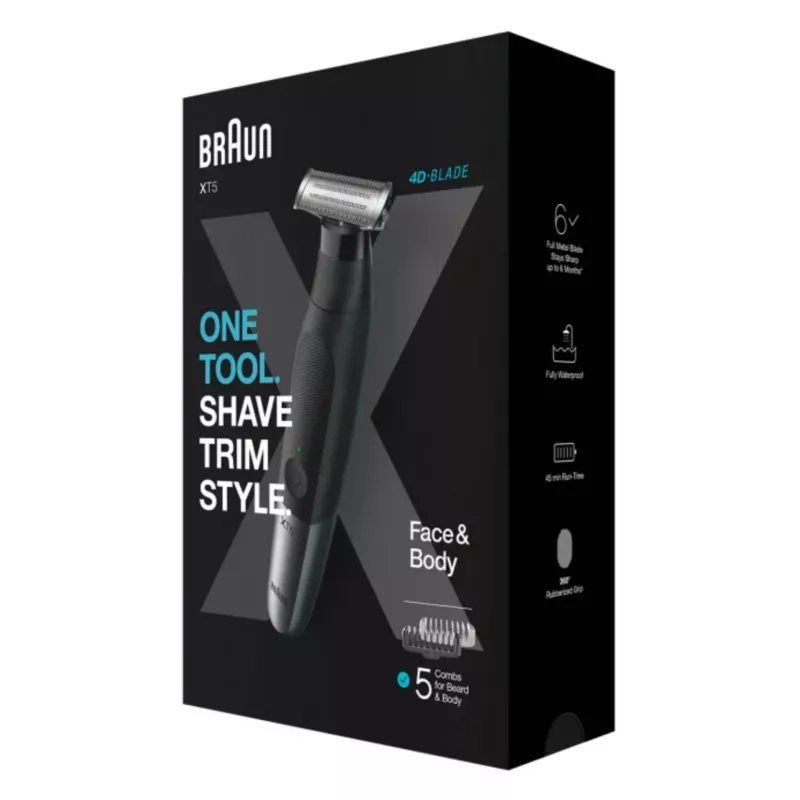 Braun XT5100 plaukų kirpimo mašinėlė Juoda, Sidabrinė