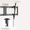 TV sieninio laikiklio kronšteinas EQUIP 43 col.–95 col. Tilt plonas 75 kg televizoriams, VESA 200x200–800x400, pakreipimas 0–8°, 4,2 cm atstumas, juodas