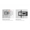 TV sieninio laikiklio kronšteinas EQUIP 43 col.–95 col. Tilt plonas 75 kg televizoriams, VESA 200x200–800x400, pakreipimas 0–8°, 4,2 cm atstumas, juodas