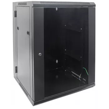Intellinet 19 colių tinklo spinta – sieninė (dviguba sekcija, atverčiama), 15U, 550 mm gylio, juoda, surinkta, maks. 30 kg, atsidaro, kad būtų galima pasiekti spintos galą, kai sumontuota ant sienos, 19 colių, naudingas gylis 425 mm, dalys sieniniam montavimui nepridedamos