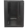 Intellinet 19 colių tinklo spintelė - sieninė (standartinė), 15U, 450mm gylio, juoda, išardoma, maks. 60kg, metalinės ir stiklinės durys, galinė plokštė, nuimami šonai, tinka naudoti ant stalo ar grindų, naudingasis gylis nuo 260mm iki 350mm, sieninio mon