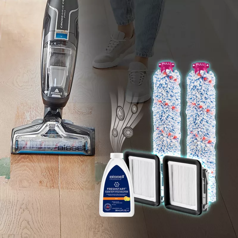 Bissell CrossWave Cordless C6 Pro Upright vacuum baterija Dry&wet Bagless 0 L 255 W Juoda, Pilka
