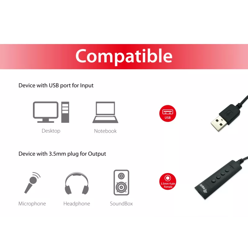 Valdymo adapteris Equip USB Audio kabelis adapter 245321