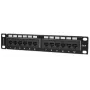 Intellinet pataisų skydelis, Cat6, 10 colių, UTP, 1U, 12 prievadų, juodas