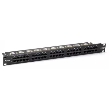 Equip 50 prievadų Cat.3 RJ45 ISDN pataisymo skydelis, juodas