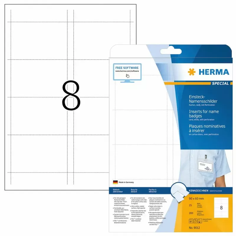 Neklijuojama spausdintuvo etiketė HERMA 9012