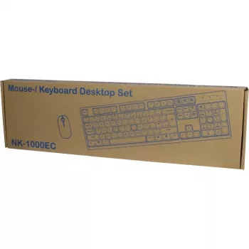 Klaviatūra Inter-Tech NK-1000EC su pele, biuro, USB, QWERTY, juoda