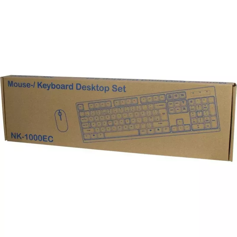 Klaviatūra Inter-Tech NK-1000EC su pele, biuro, USB, QWERTY, juoda