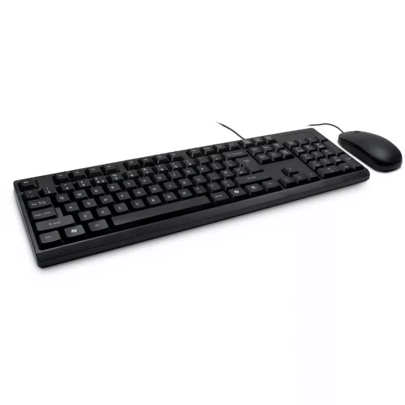 Klaviatūra Inter-Tech NK-1000EC su pele, biuro, USB, QWERTY, juoda