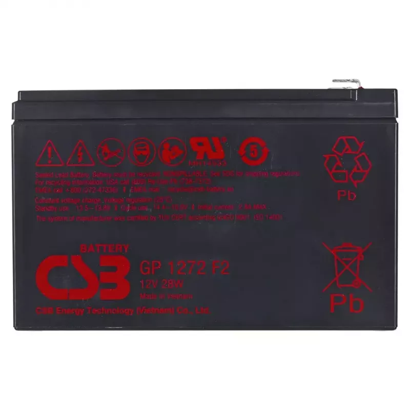 Sandari švino rūgšties baterija HITACHI GP1272F2 12V 7,2Ah UPS ir atsarginiam maitinimui, FASTON 250