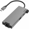 Hama 00200109 nešiojamojo kompiuterio dokas / prievadų daugiklis USB 3.2 Gen 1 (3.1 Gen 1) Type-C pilkas