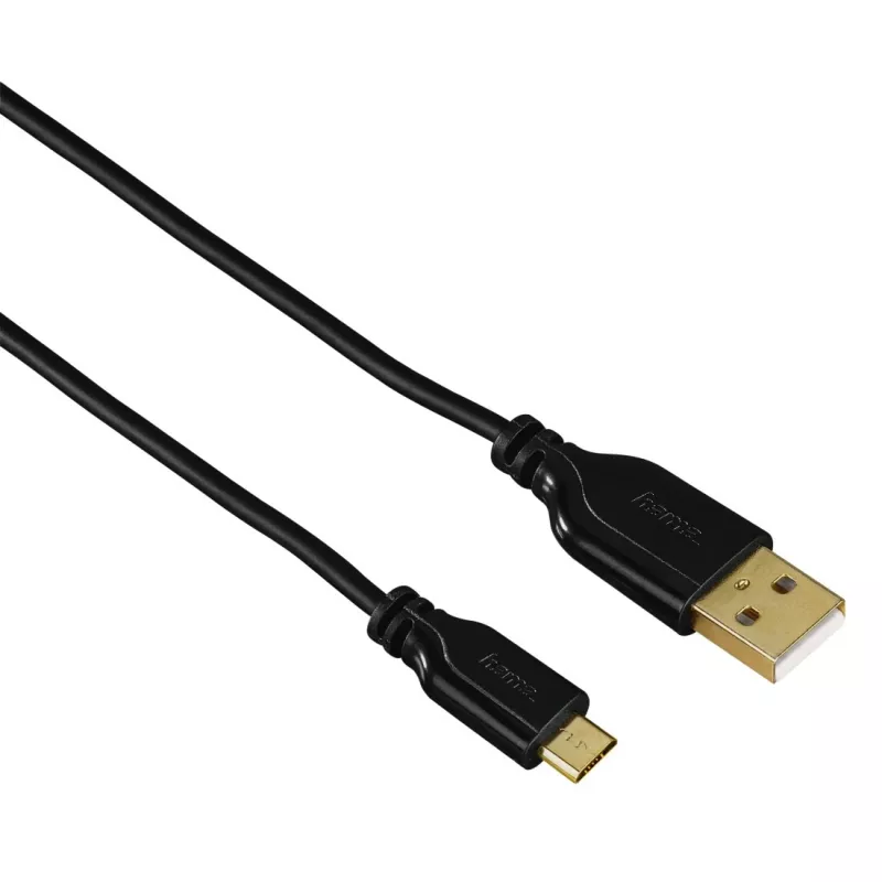 Hama 0,75 m USB laidas USB2.0-A/USB2.0 Micro-B Juodas