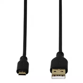 Hama 0,75 m USB laidas USB2.0-A/USB2.0 Micro-B Juodas