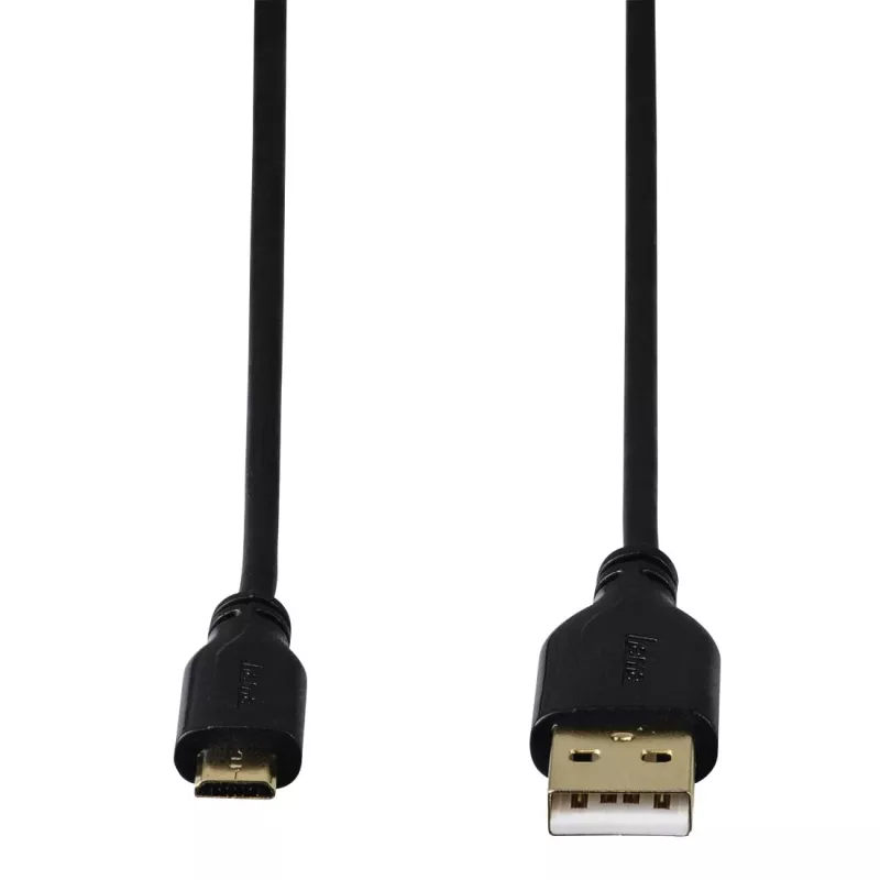 Hama 0,75 m USB laidas USB2.0-A/USB2.0 Micro-B Juodas