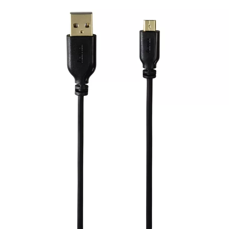 Hama 0,75 m USB laidas USB2.0-A/USB2.0 Micro-B Juodas