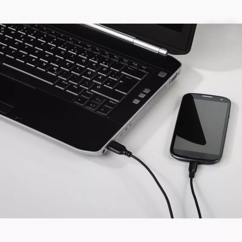 Hama 0,75 m USB laidas USB2.0-A/USB2.0 Micro-B Juodas