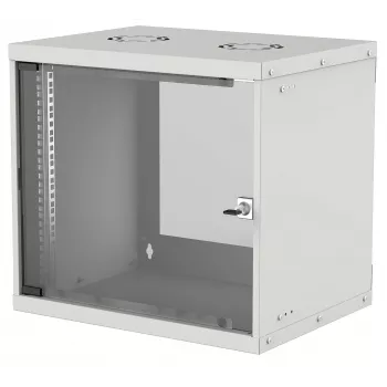 Intellinet 19 colių tinklo spinta – sieninė (Basic), 9U, 560 mm gylio, pilka, plokščia pakuotė, maks. 50 kg, naudojamas gylis 500 mm, stiklinės durys, 19 colių stovas, dalys sieniniam montavimui (pvz., varžtai ir kaiščiai) nepridedamos