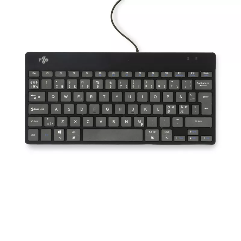 “R-Go Tools” ergonominė klaviatūra “R-Go Compact Break”, kompaktiška klaviatūra su pertraukų programine įranga, QWERTY (šiaurės šalių), laidinė, juoda