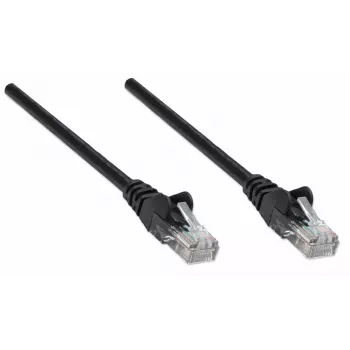 “Intellinet” tinklo kabelis, Cat5e, 10 m, juodas, CCA, U/UTP, PVC, RJ45, auksuoti kontaktai, nesipainiojantis, apsauginis gaubtelis, garantija visam eksploatavimo laikui