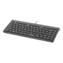 Manhattan plonas Wired USB Mini klaviatūra, 12 multimedijos/funkcinių klavišų, integruotas 1,5 m (5 pėdų) USB-A kabelis, kompaktiškas, žemo profilio formatas, PC ir nešiojamiesiems kompiuteriams, juoda