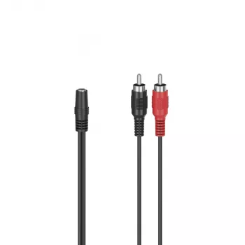Hama 00205186 garso kabelis 0,1 m 2 x RCA 3,5 mm juoda, raudona