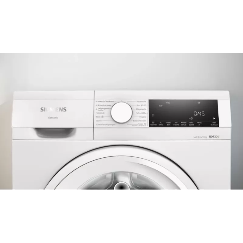 Siemens iQ300 WN34A141 skalbimo mašina-džiovyklė laisvai pastatoma su priekiniu pakrovimu balta