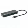 Manhattan USB-C dokas / šakotuvas, prievadai (x7): USB-A (x7), 5 Gbps (USB 3.2 Gen1 t. y. USB 3.0), išorinis maitinimas nereikalingas, universalus visiems įrenginiams, 15 cm laidas, SuperSpeed USB, juodas, trejų metų garantija