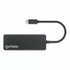 Manhattan USB-C dokas / šakotuvas, prievadai (x7): USB-A (x7), 5 Gbps (USB 3.2 Gen1 t. y. USB 3.0), išorinis maitinimas nereikalingas, universalus visiems įrenginiams, 15 cm laidas, SuperSpeed USB, juodas, trejų metų garantija
