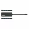 Manhattan USB-C dokas / šakotuvas, prievadai (x7): USB-A (x7), 5 Gbps (USB 3.2 Gen1 t. y. USB 3.0), išorinis maitinimas nereikalingas, universalus visiems įrenginiams, 15 cm laidas, SuperSpeed USB, juodas, trejų metų garantija