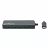 Manhattan USB-C dokas / šakotuvas, prievadai (x7): USB-A (x7), 5 Gbps (USB 3.2 Gen1 t. y. USB 3.0), išorinis maitinimas nereikalingas, universalus visiems įrenginiams, 15 cm laidas, SuperSpeed USB, juodas, trejų metų garantija