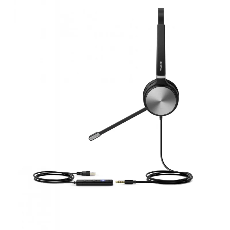 Yealink UH36 Mono Teams ausinės Laidinės Ant galvos Biuras/Skambučių centras USB Type-A Juoda, Sidabrinė