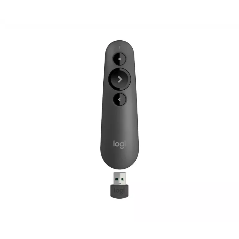 Belaidis pristatymo pultelis Logitech R500s Bluetooth RF Graphite lazerinis žymeklis