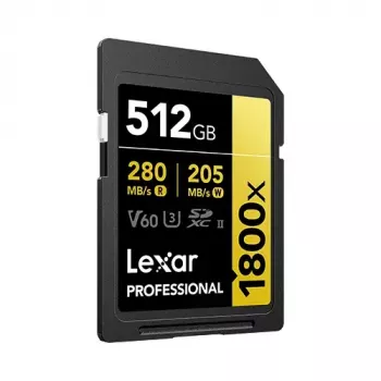 „Lexar Professional 1800x“ 512 GB UHS-II SDXC atminties kortelė (GOLD serija)