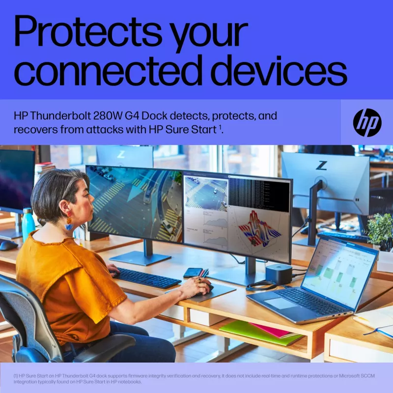 HP Thunderbolt Dock 280W G4 Laidinė prijungimo stotelė Thunderbolt 4 Juoda