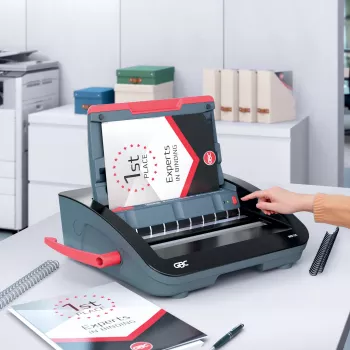 GBC WireBind® WB15E elektrinis surišimo aparatas, Vielinio surišimo aparatas, Elektrinis, 125 lapai, Juoda, Raudona