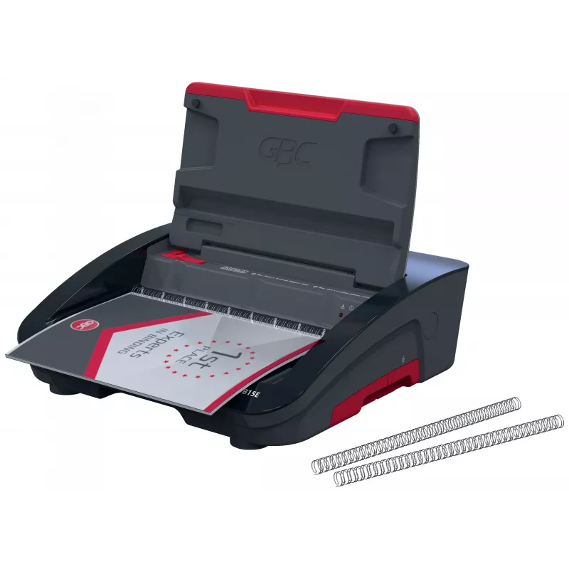 GBC WireBind® WB15E elektrinis surišimo aparatas, Vielinio surišimo aparatas, Elektrinis, 125 lapai, Juoda, Raudona