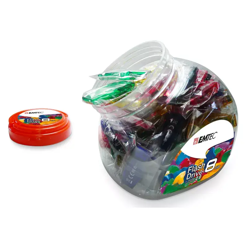 USB atmintukas Emtec 8 GB USB A tipo C410 Color Mix Candy Jar