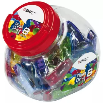 USB atmintukas Emtec 8 GB USB A tipo C410 Color Mix Candy Jar