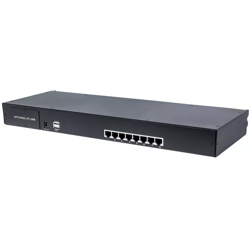 “Intellinet” modulinis 8 prievadų CAT5 VGA KVM komutatorius, skirtas naudoti su gaminių numeriais 507622, 507738, 507981, 507998, 508025, 508032, 508049 ir 508056
