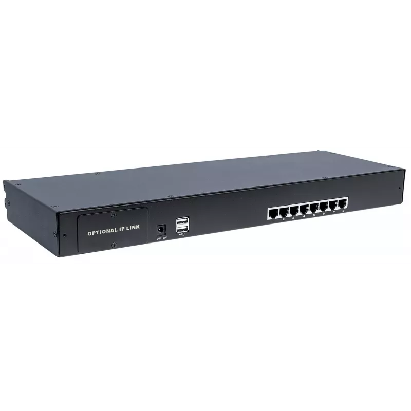 “Intellinet” modulinis 8 prievadų CAT5 VGA KVM komutatorius, skirtas naudoti su gaminių numeriais 507622, 507738, 507981, 507998, 508025, 508032, 508049 ir 508056