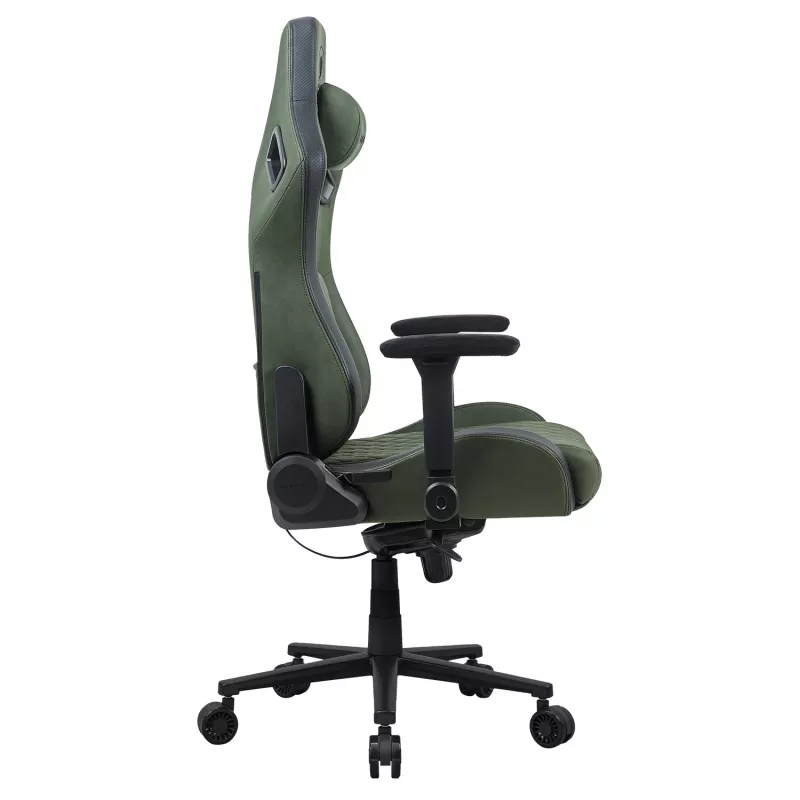 Universali žaidimų kėdė Cougar DEFENSOR S ARMY GREEN F — minkštinta sėdynė, maks. 150 kg, P 760 × G 690 mm, A 129,5–137 cm