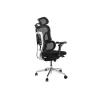 Ergonominė biuro kėdė EQUIP 651053 su galvos atrama ir porankiais, tinklinė atlošas, paminkštinta sėdynė, reguliuojamas aukštis 117–135 cm, plotis 660 mm, juoda