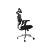 Ergonominė biuro kėdė EQUIP 651053 su galvos atrama ir porankiais, tinklinė atlošas, paminkštinta sėdynė, reguliuojamas aukštis 117–135 cm, plotis 660 mm, juoda