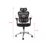 Ergonominė biuro kėdė EQUIP 651053 su galvos atrama ir porankiais, tinklinė atlošas, paminkštinta sėdynė, reguliuojamas aukštis 117–135 cm, plotis 660 mm, juoda