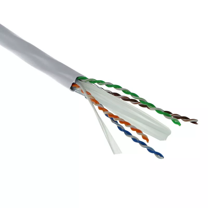 ACT Cat 6A U/UTP solidus instaliacinis kabelis, PVC Eca 23AWG pilkas 500 metrų